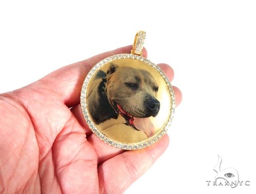 14K Yellow Gold Customizable Photo Pendant 2.5 inches  64013 - Image 5