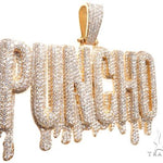 Custom Flower-Set-Diamond 'PUNCHO' Pendant 64089 - Image 2