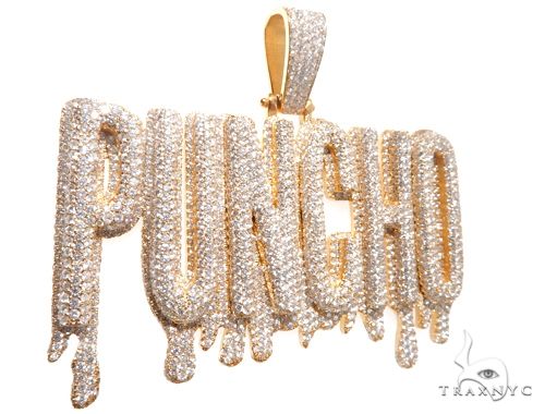 Custom Flower-Set-Diamond 'PUNCHO' Pendant 64089 - Image 2