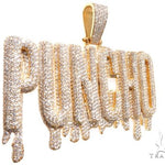 Custom Flower-Set-Diamond 'PUNCHO' Pendant 64089 - Image 3