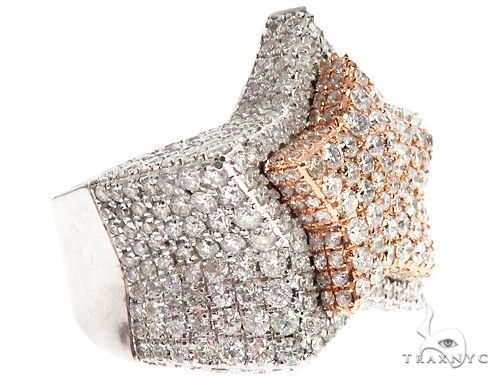 Custom Diamond Two Tone Star Ring 64751 - Image 3