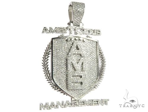 Custom Flower Set Diamond AMB Pendant 64137 - Image 1