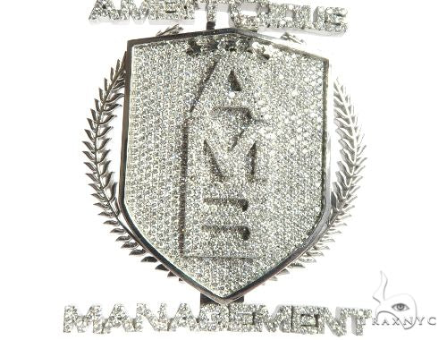 Custom Flower Set Diamond AMB Pendant 64137 - Image 6