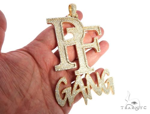 Custom Flower Set Diamond Large PF GANG Pendant 64136 - Image 7