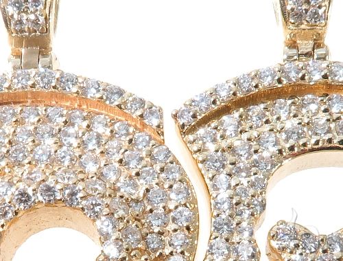 Custom Flower-Set Diamonds Key & Lock Heart Pendant 64090 - Image 2