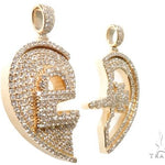 Custom Flower-Set Diamonds Key & Lock Heart Pendant 64090 - Image 4