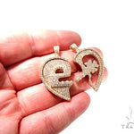 Custom Flower-Set Diamonds Key & Lock Heart Pendant 64090 - Image 7