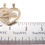 Custom Flower-Set Diamonds Key & Lock Heart Pendant 64090 - Image 9