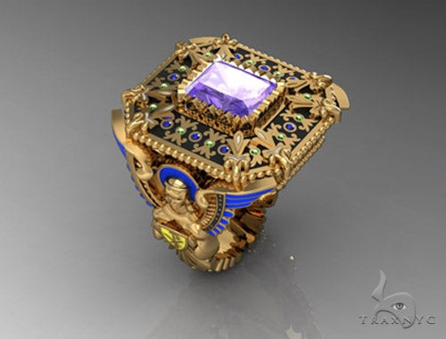 Custom Emerald Angel Ring 37622 - Image 10