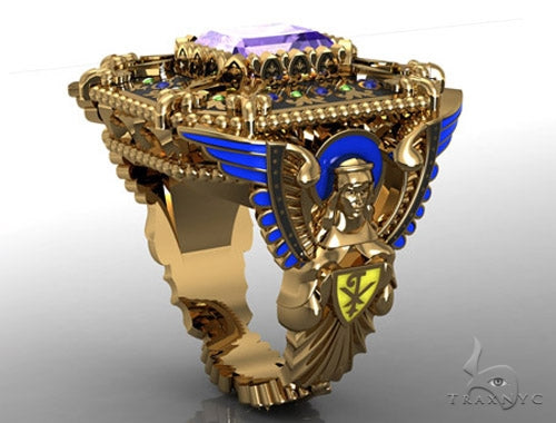 Custom Emerald Angel Ring 37622 - Image 11