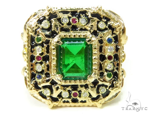 Custom Emerald Angel Ring 37622 - Image 4