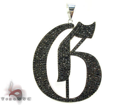 Custom Jewelry - Black Diamond Initial G Pendant 27170 - Image 1