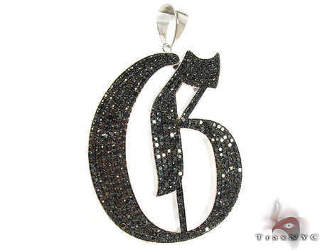 Custom Jewelry - Black Diamond Initial G Pendant 27170 - Image 2