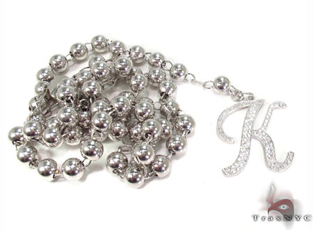Custom K Initial Rosary Chain 32948 - Image 1
