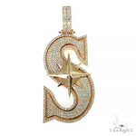 Custom Made Baseball  'S' Diamond Pendant 66644 - Image 1