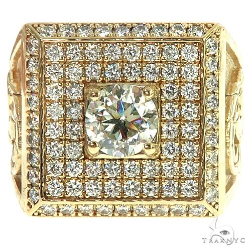 Custom Made 14K Gold Men Diamond Ring 66452 - Image 2