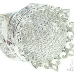 Custom Made 14K White Gold Prong Diamond Royal Crown Ring 65749 - Image 1