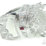 Custom Made 14K White Gold Prong Diamond Royal Crown Ring 65749 - Image 4