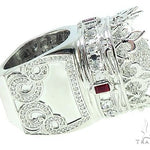 Custom Made 14K White Gold Prong Diamond Royal Crown Ring 65749 - Image 5