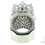 Custom Made 14K White Gold Prong Diamond Royal Crown Ring 65749 - Image 6