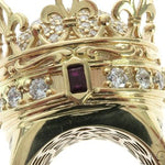 Custom Made 14K Yellow Gold Prong Diamond Royal Crown Ring 63886 - Image 8