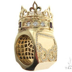 Custom Made 14K Yellow Gold Prong Diamond Royal Crown Ring 63886 - Image 9