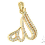 Custom Made 18K Yellow Gold Diamond Allah Pendant 66096 - Image 2