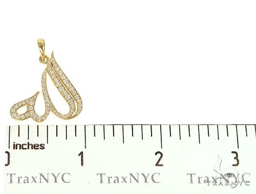 Custom Made 18K Yellow Gold Diamond Allah Pendant 66096 - Image 6