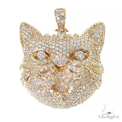 Custom Made 3D Diamond Cat Pendant 67441 - Image 1