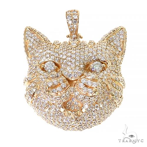 Custom Made 3D Diamond Cat Pendant 67441 - Image 1