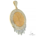 Custom Made '50 Pesos' 3 Row Diamond Frame With Drip Underneath 66489 - Image 2