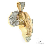Custom Made African Diamond Lion Face Pendant 66496 - Image 2