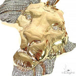 Custom Made African Diamond Lion Face Pendant 66496 - Image 4