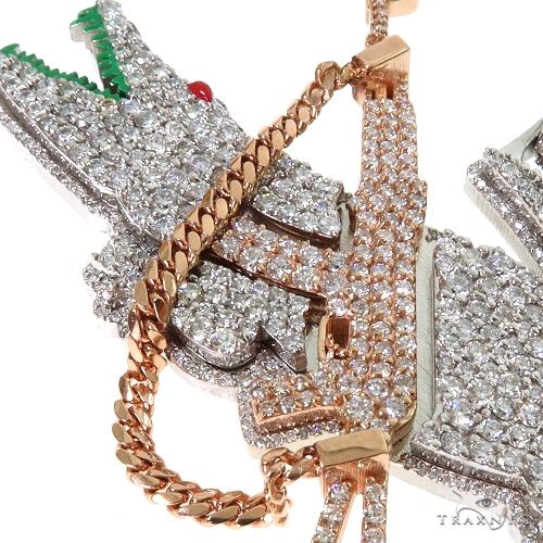 Custom Made Alligator Diamond Pendant 67509 - Image 4