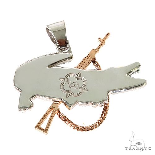 Custom Made Alligator Diamond Pendant 67509 - Image 5