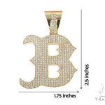 Custom Made B Initial Diamond Pendant 66085 - Image 6