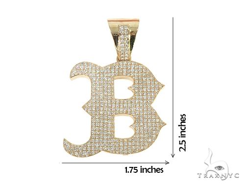 Custom Made B Initial Diamond Pendant 66085 - Image 6