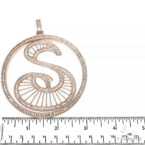 Custom Made Baguette Diamond  Initial 'S' Pendant 68044 - Image 5