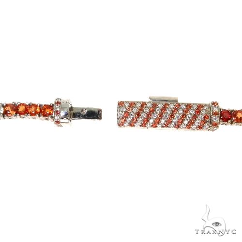 Custom Made Barrel Lock Sapphire Diamond Tennis Chain 67478 - Image 5