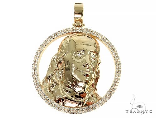 Custom Made Benjamin Franklin Diamond Pendant 66012 - Image 1
