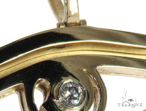 Custom Made Bezel Diamond Eye of Horus Pendant Egyptian Evil Eye 63812 - Image 3