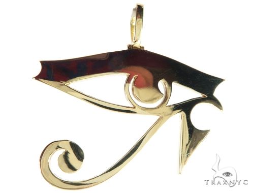 Custom Made Bezel Diamond Eye of Horus Pendant Egyptian Evil Eye 63812 - Image 4