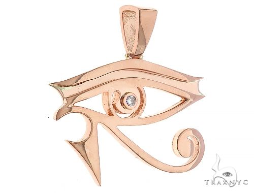 Custom Made Bezel Diamond Eye of Horus Pendant Egyptian Evil Eye 65130 - Image 2