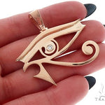 Custom Made Bezel Diamond Eye of Horus Pendant Egyptian Evil Eye 65130 - Image 5