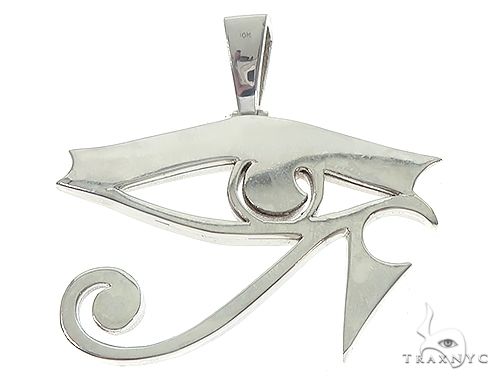 Custom Made Bezel Diamond Eye of Horus Pendant Egyptian Evil Eye 65131 - Image 3