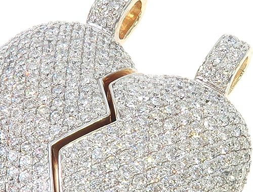 Custom Made Broken Heart Diamond Pendant 65655 - Image 5