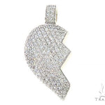 Custom Made Broken Heart Diamond Pendant 65655 - Image 6