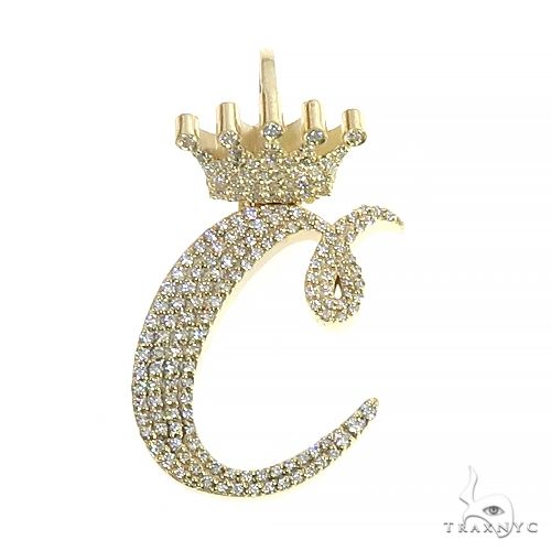 Custom Made 'C' Diamond Crown Pendant 66704 - Image 1