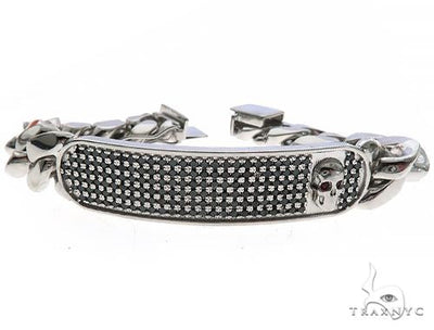 Custom Made Cuban ID Skull Bracelet 65790 - Image 1