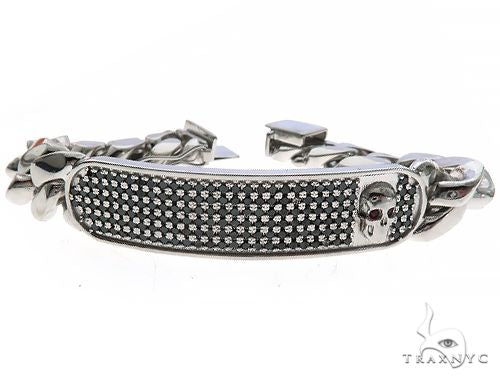 Custom Made Cuban ID Skull Bracelet 65790 - Image 1